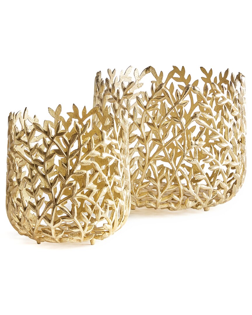 Napa Home & Garden Set Of 2 Celine Cachepots In Gold