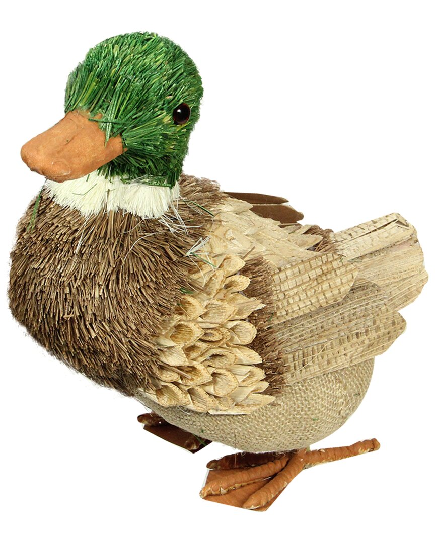 Northlight Standing Woodland Burlap Duck Figure In Brown
