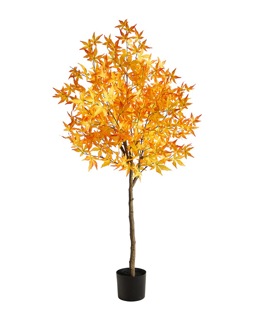 Nearly Natural Autumn Maple Artificial Tree 5ft. Yellow