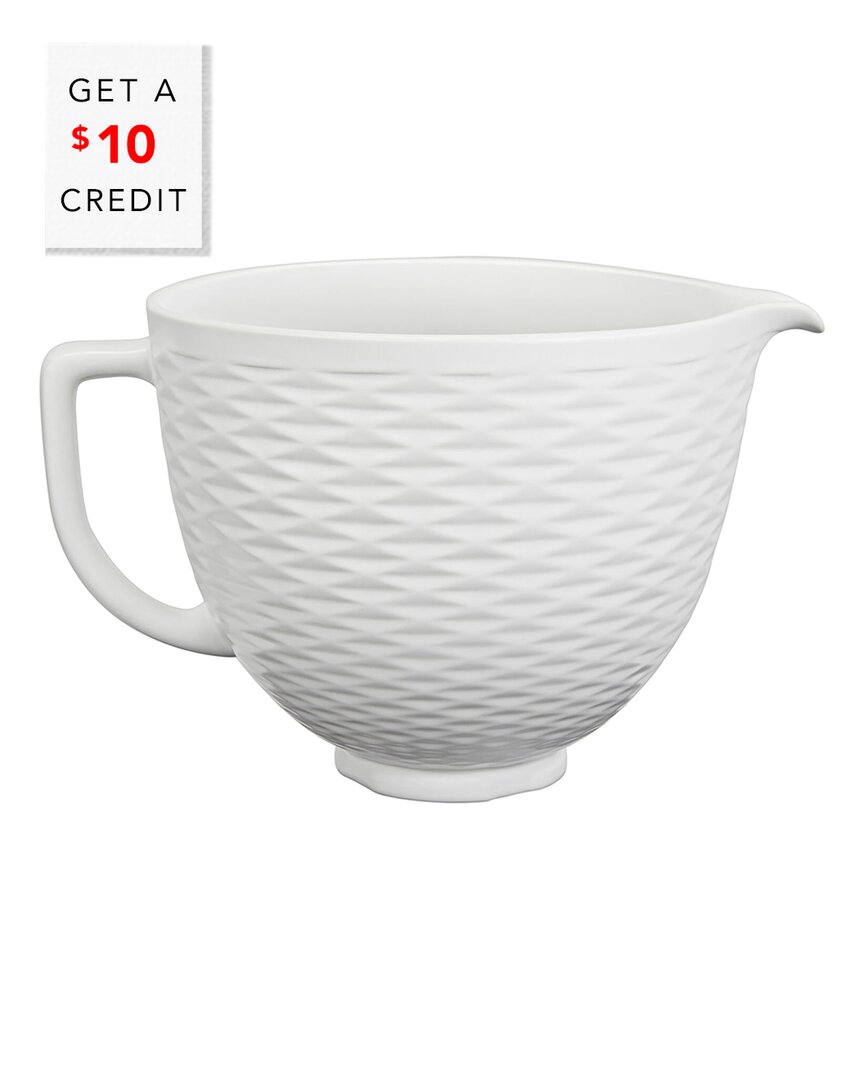 Shop Kitchenaid 5qt Ceramic Bowl With $10 Credit In White
