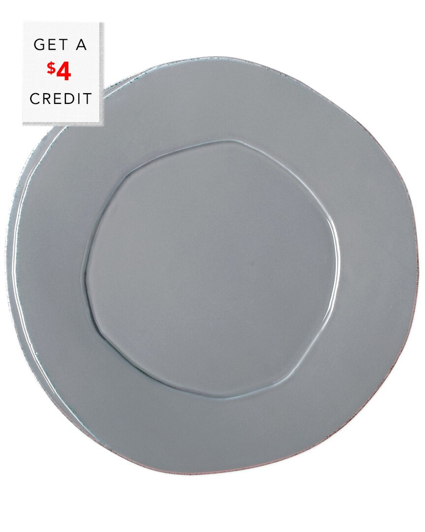 Vietri Lastra European Dinner Plate With $4 Credit In Gray