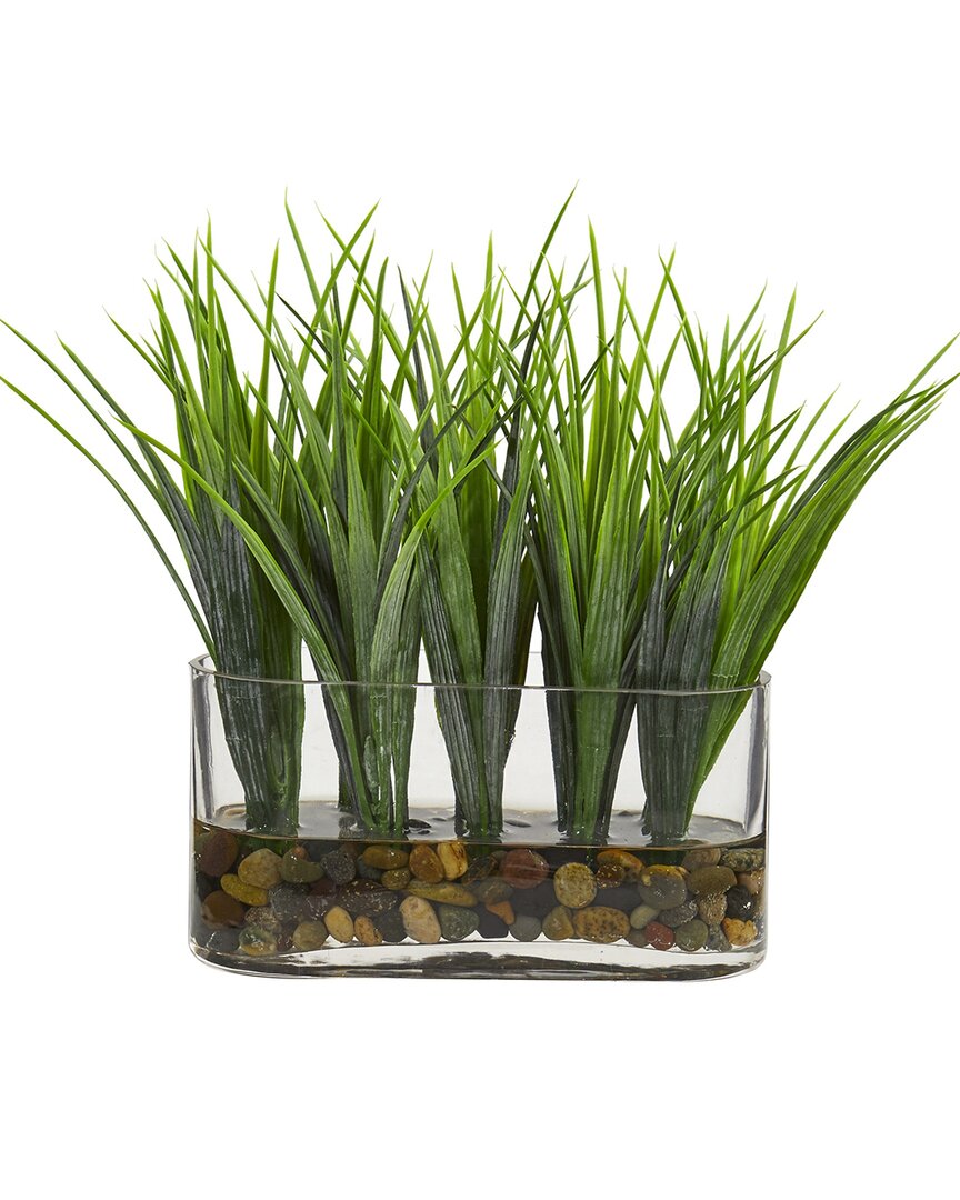 Nearly Natural Vanilla Grass Artificial Plant In Vase In Green
