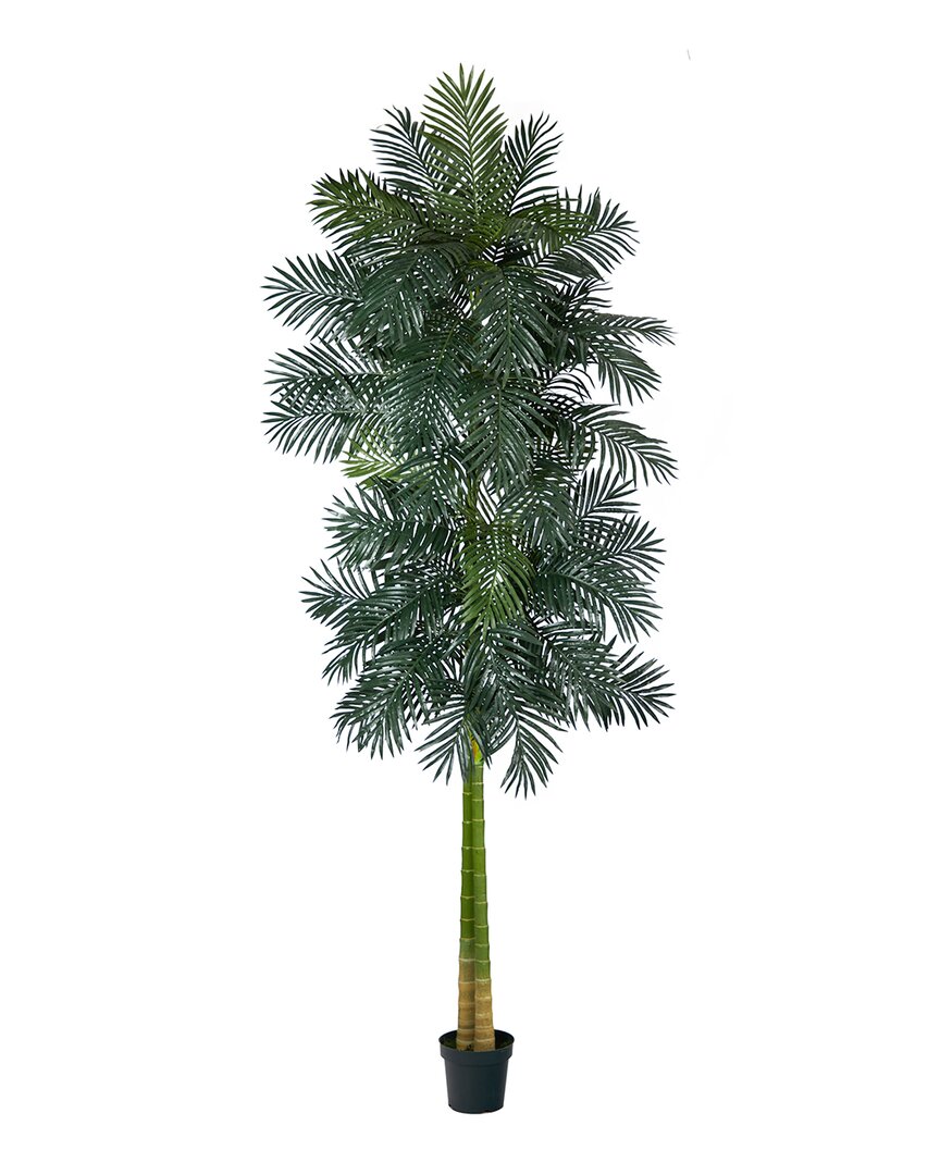 Nearly Natural 10ft Double Stalk Golden Cane Artificial Palm Tree In Green