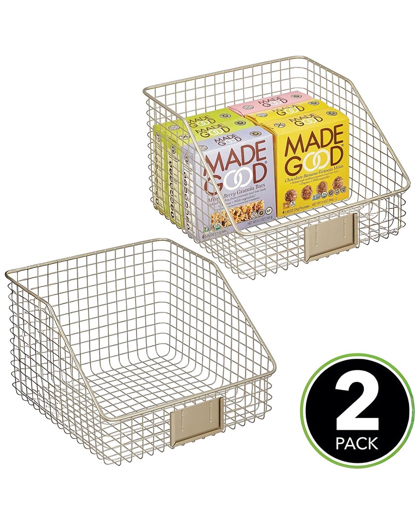 M DESIGN M DESIGN SET OF 2 SLANTED BASKET ORGANIZER WITH TAG HOLDER 