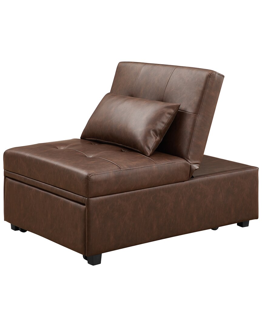 Linon Dozer Faux Leather Sofa Chair