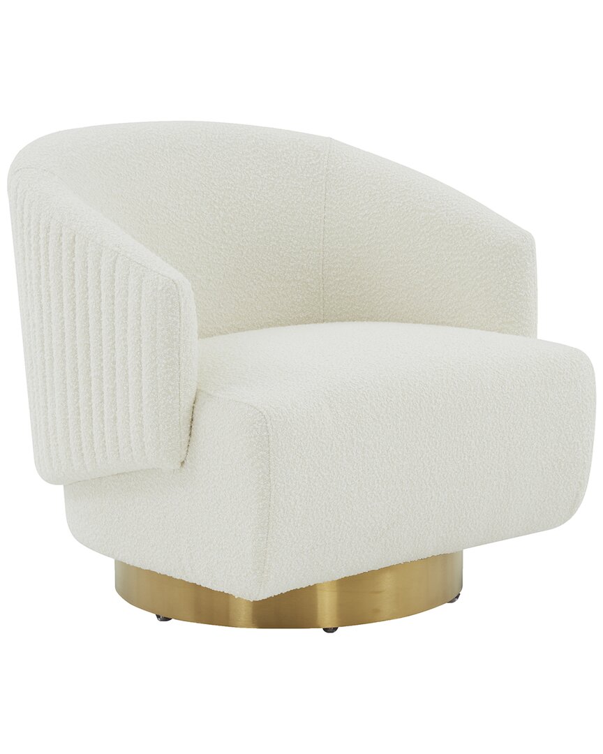 Safavieh Couture Pollyanne Swivel Accent Chair In Ivory