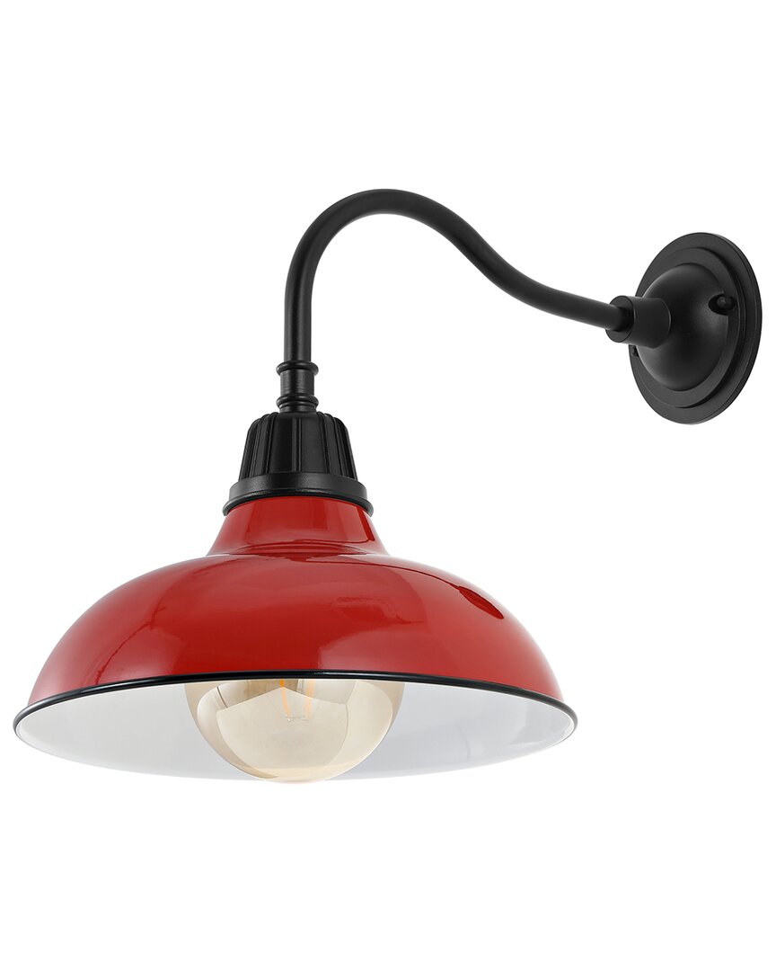 Jonathan Y Aurora Farmhouse Industrial Indoor/outdoor Sconce In Red