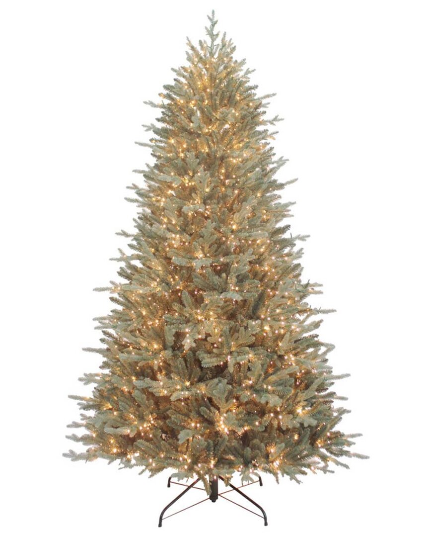 Kurt Adler 7.5-foot Pre-lit Warm White Cluster Led Blue Spruce Tree In Brown