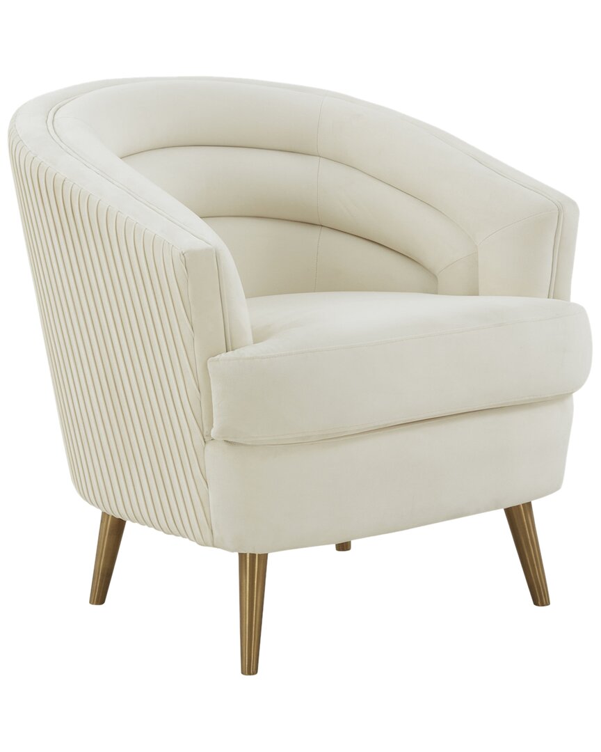 Tov Furniture Jules Velvet Accent Chair In Cream