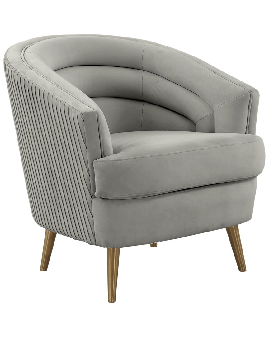 Tov Furniture Jules Velvet Accent Chair In Grey