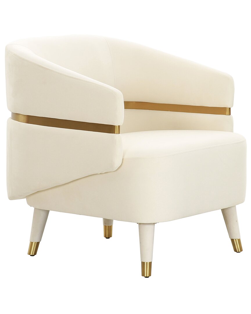 Tov Furniture Ayla Velvet Accent Chair In Cream ModeSens
