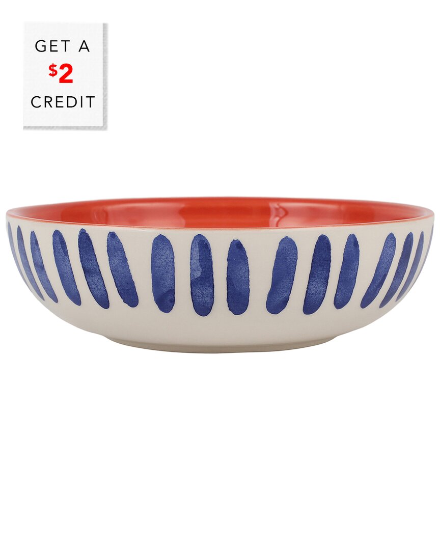 Vietri Moda Stripe Pasta Bowl 7.5" In Multicolor