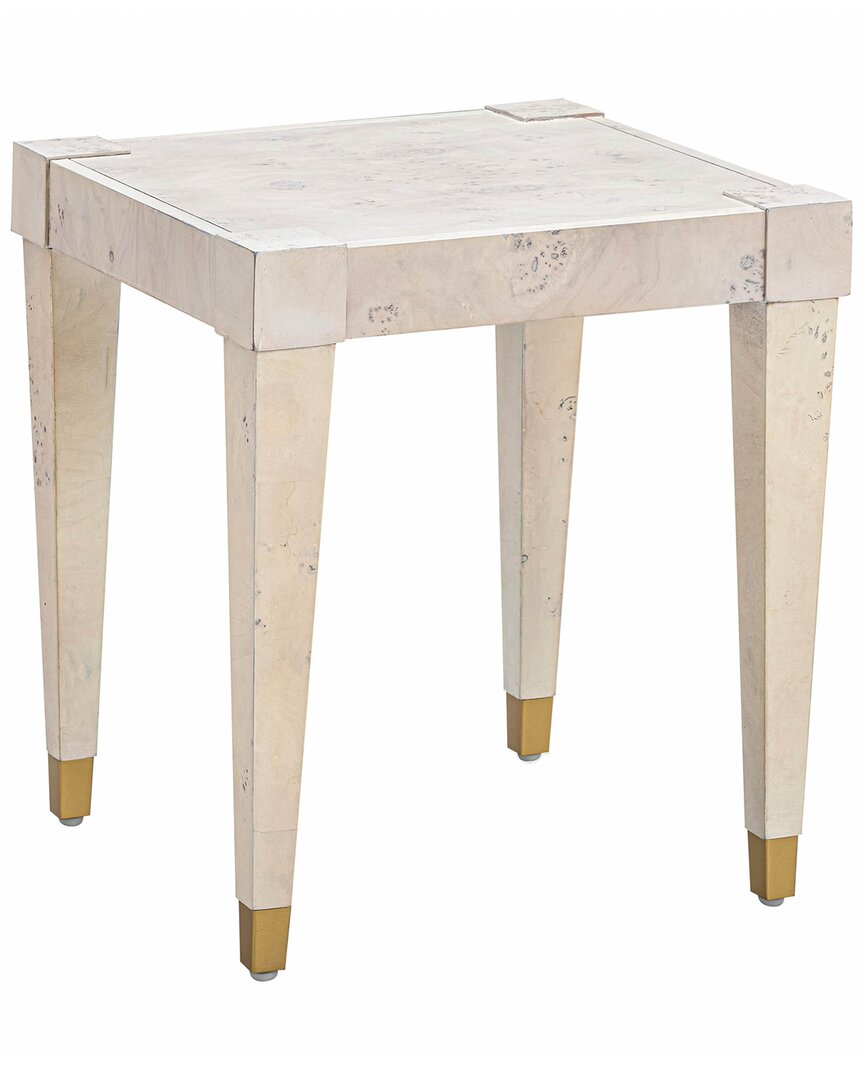 Tov Furniture Brandyss Burl End Table In White