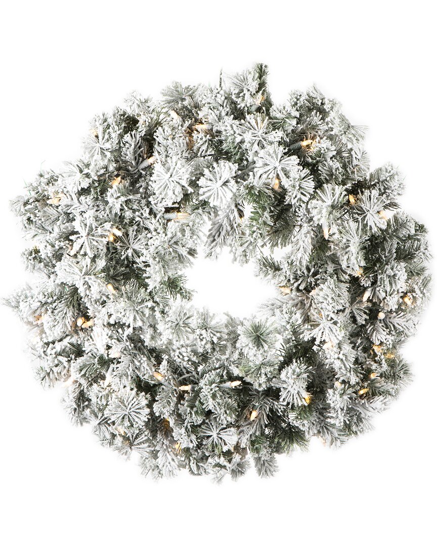 Vickerman 30in Flocked Kiana Artificial Christmas Wreath In Green