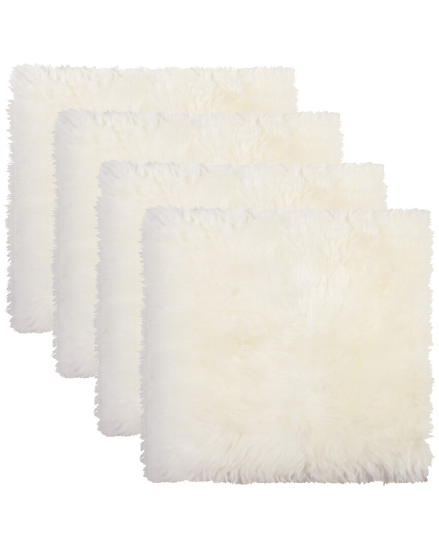 Natural Group Pack Of 4 New Zealand Sheepskin Chair Seat Pad