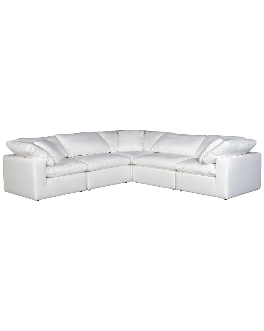 Moe's Home Collection Clay Classic Left-facing Modular Sectional In White