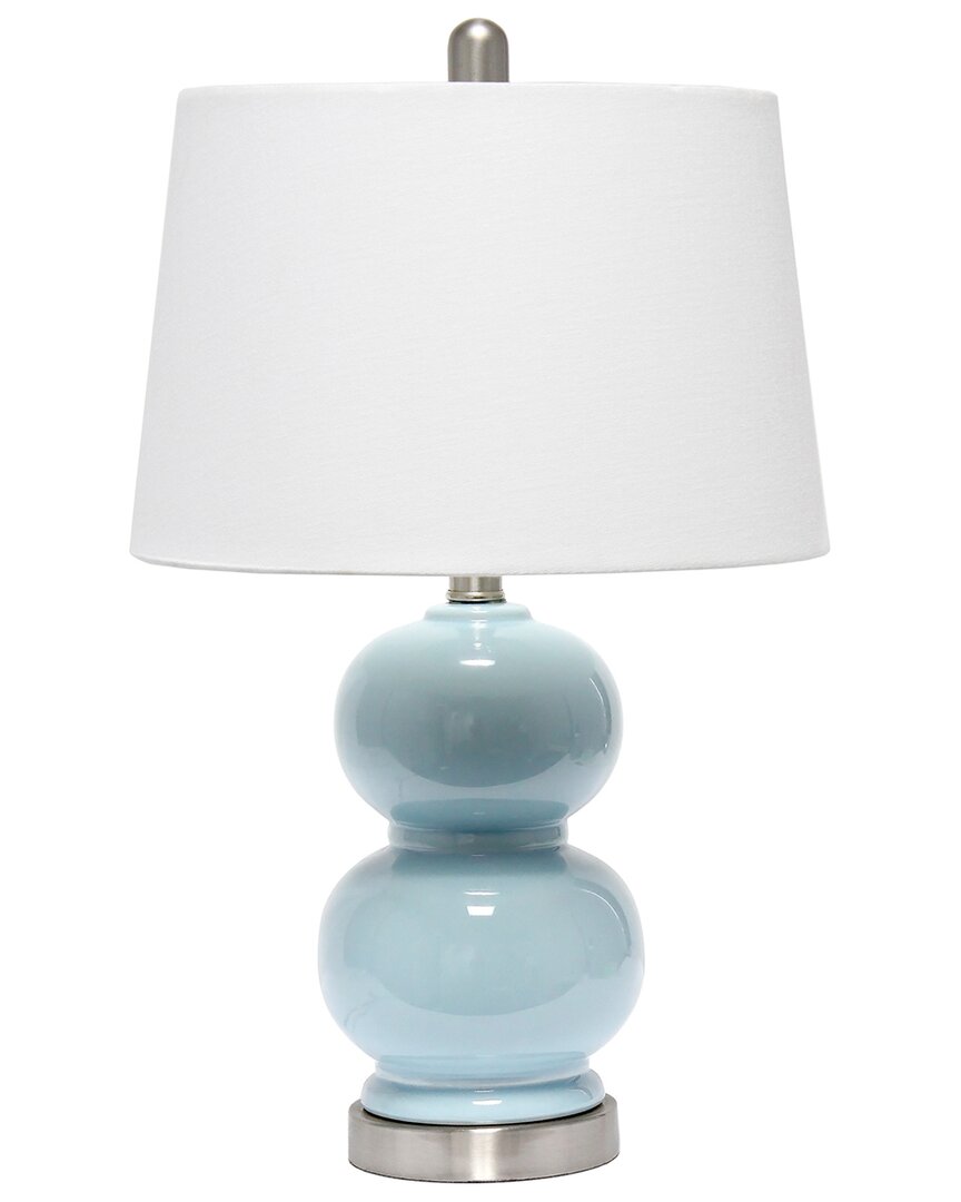 Shop Lalia Home Dual Orb Table Lamp With Fabric Shade In Blue
