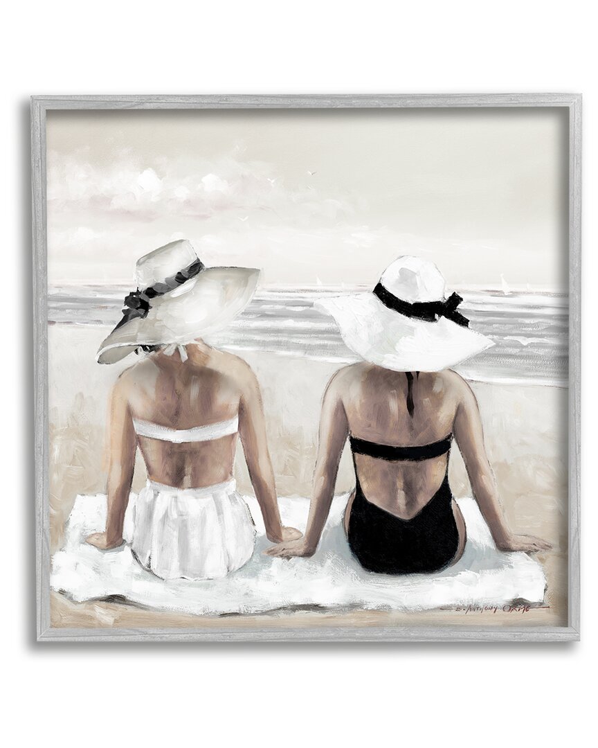 Stupell Beach Friends Ocean Shore Framed Giclee Wall Art By E. Anthony Orme