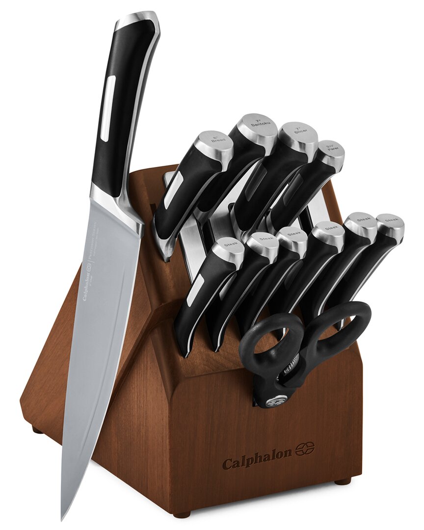 Calphalon Precision Sharpin Nonstick 13pc Cutlery Block Set In Metallic