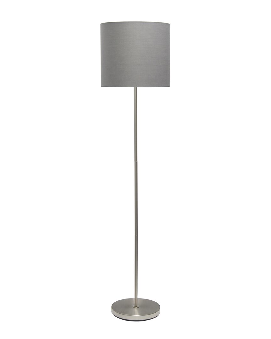 Lalia Home Brushed Nickel Drum Shade Floor Lamp In Gray