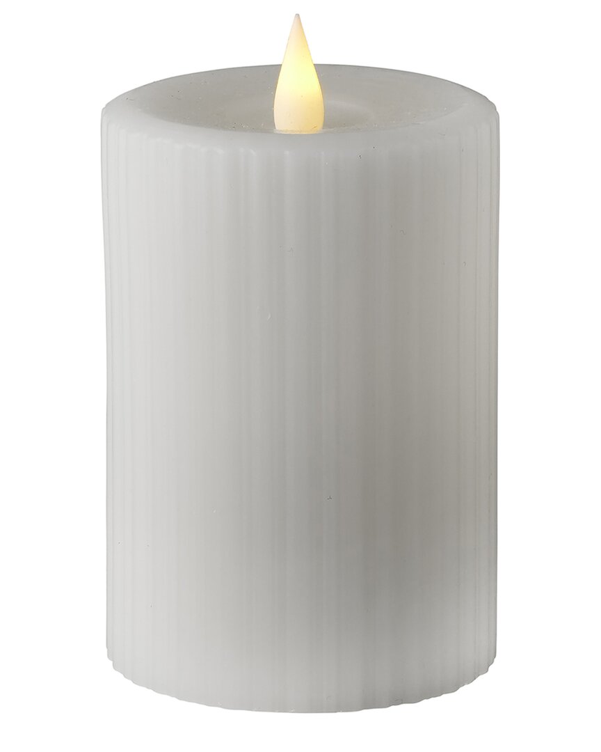 Seasonal Llc Esme Fine Ribbed Motion Flameless Candle In White