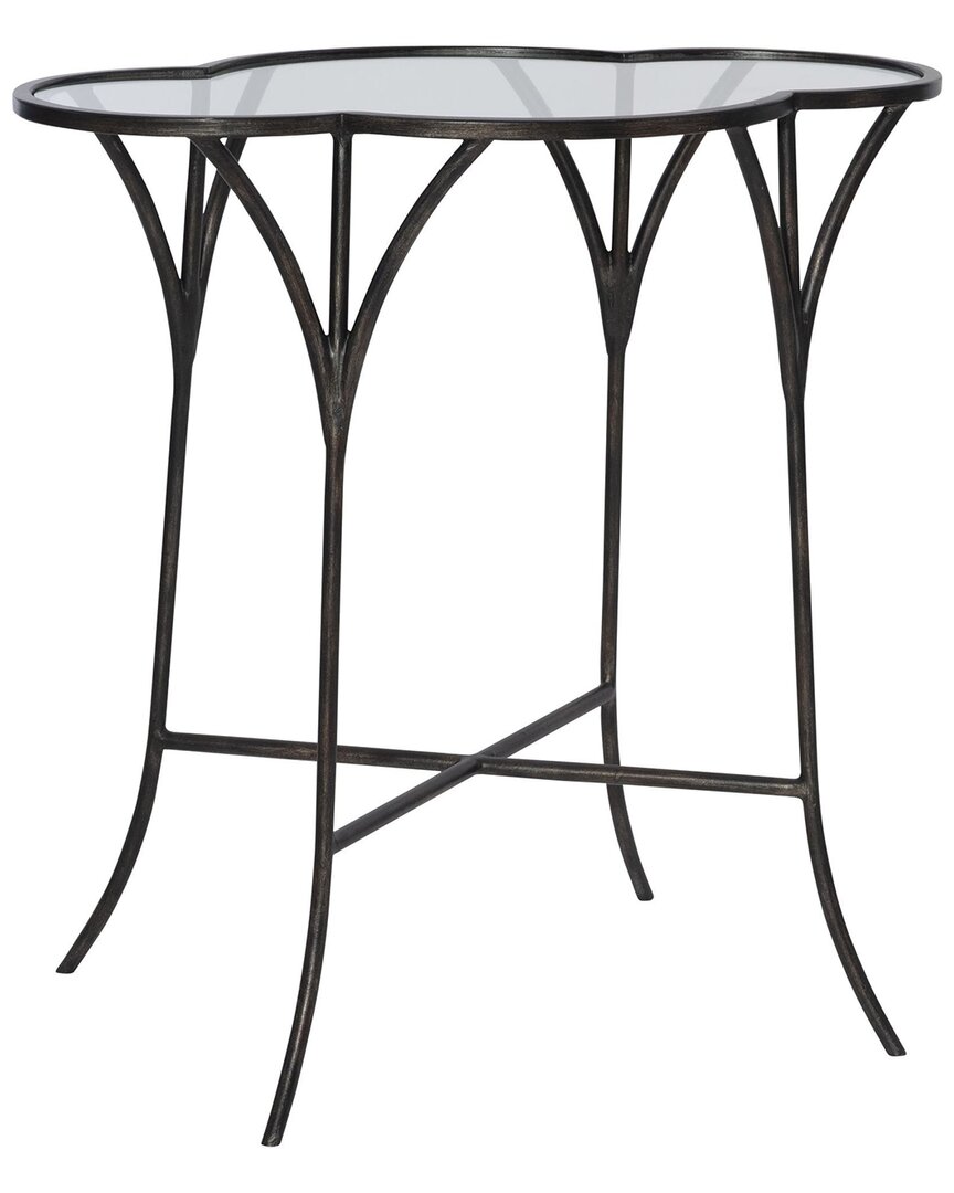 Uttermost Adhira Glass Accent Table In Black