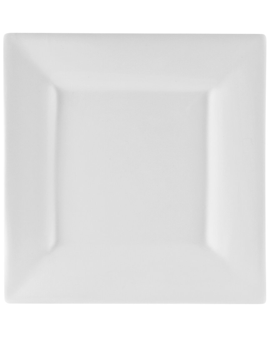 Ten Strawberry Street Set Of 4 Whittier Square Charger Plates In White