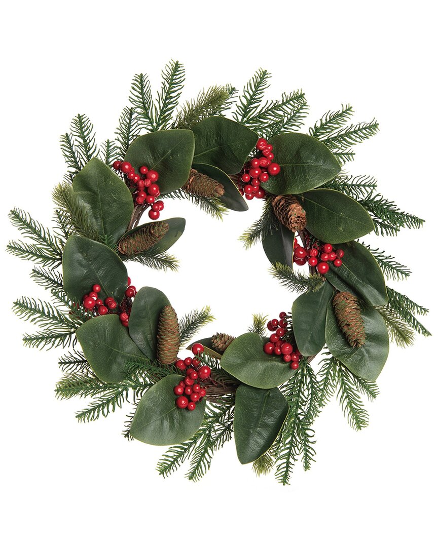 Transpac Foam 24in Christmas Holiday Berry Artificial Wreath In Green