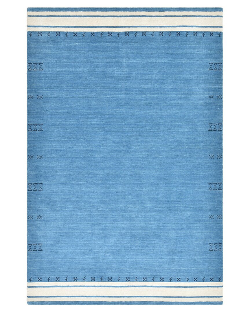 Solo Rugs Gabbeh Hand-knotted Wool Rug In Blue