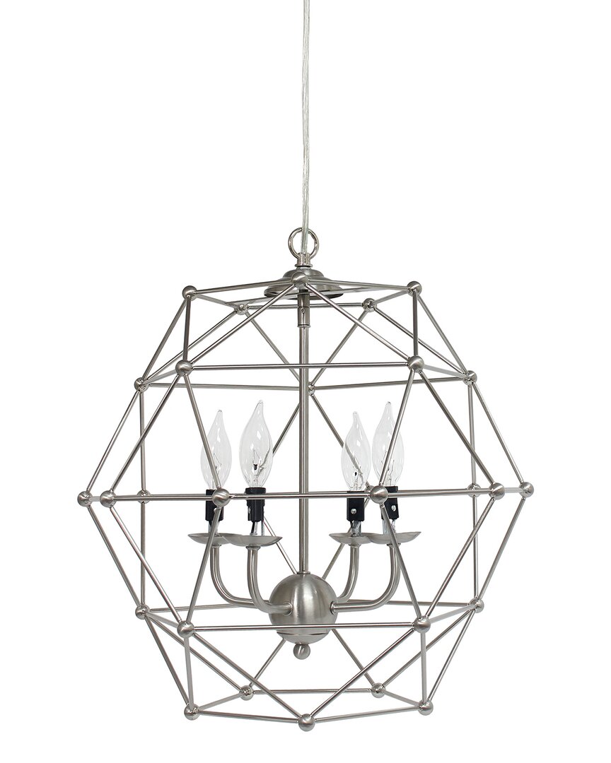Lalia Home Laila Home 4-light Hexagon Industrial Rustic Pendant-light In Brown