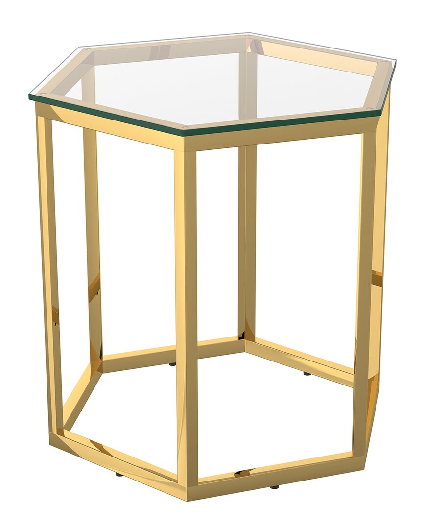Worldwide Home Furnishings Contemporary Accent Table In Gold