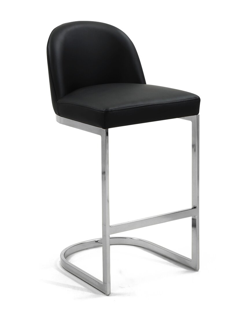 Chic Home Xander Bar Stool With Chrome Legs In Black