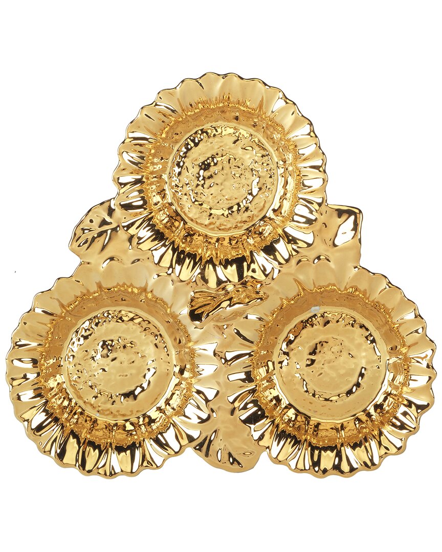 Certified International Gold Coast 3d Sunflower 3 Section Server