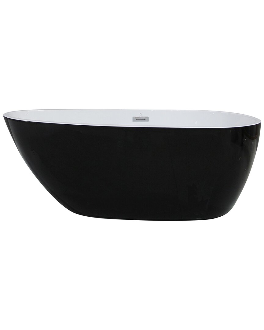 Alfi 59in Black & White Oval Acrylic Free Standing Soaking Bathtub