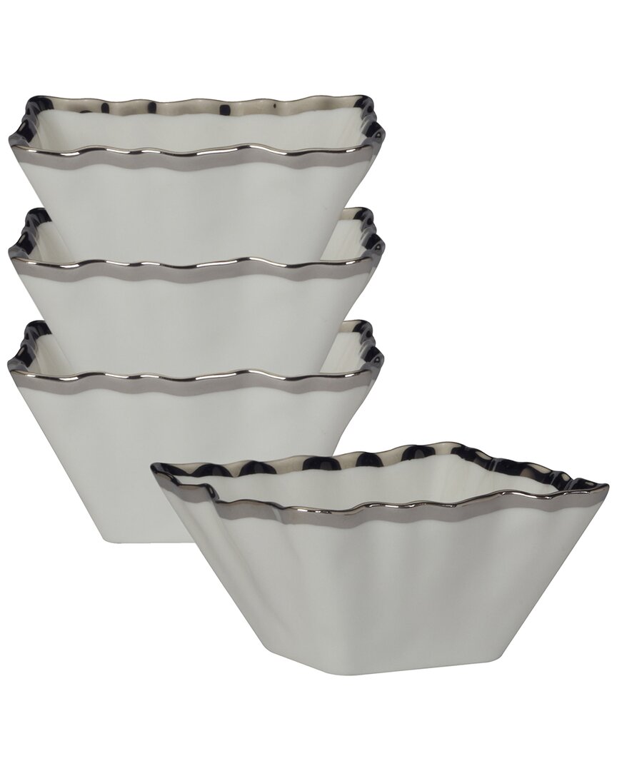 Certified International Regency Set Of 4 Square Snack Bowls