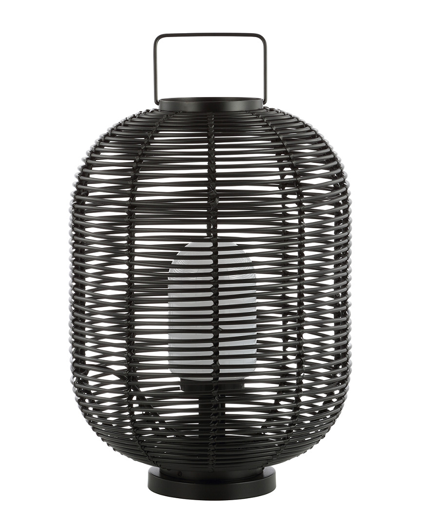 Jonathan Y Kandella 26.7in Outdoor Woven Oval Asian Led Lantern
