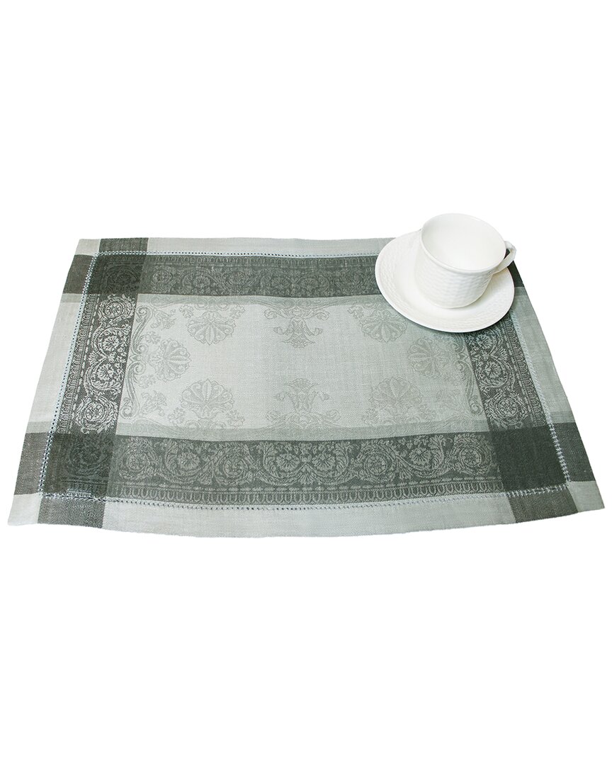 French Home Set Of 6 Linen Cleopatra Placemats In Grey