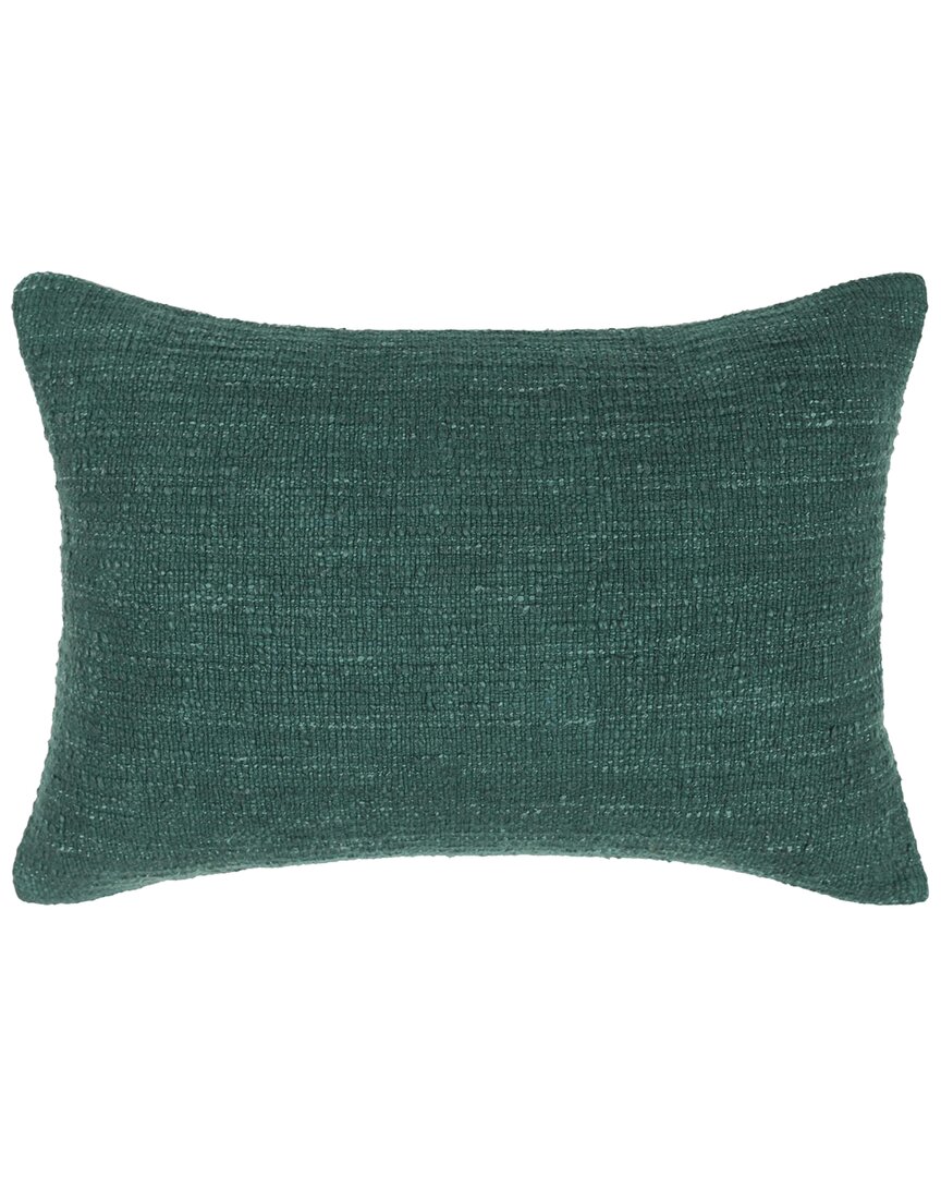 Classic Home Overdyed Woven Textured Fable Throw Pillow In Green