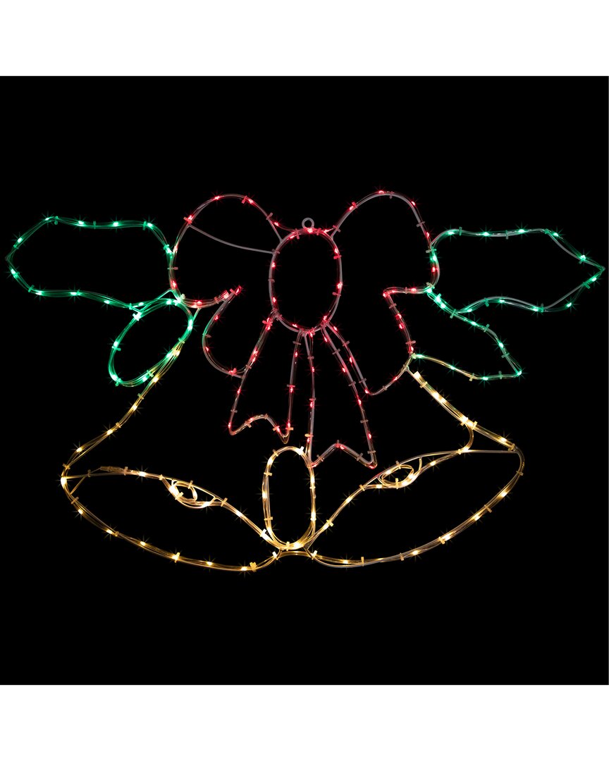 NORTHLIGHT NORTHLIGHT 34IN LIGHTED CHRISTMAS BELL & BOW WINDOW SILHOUETTE