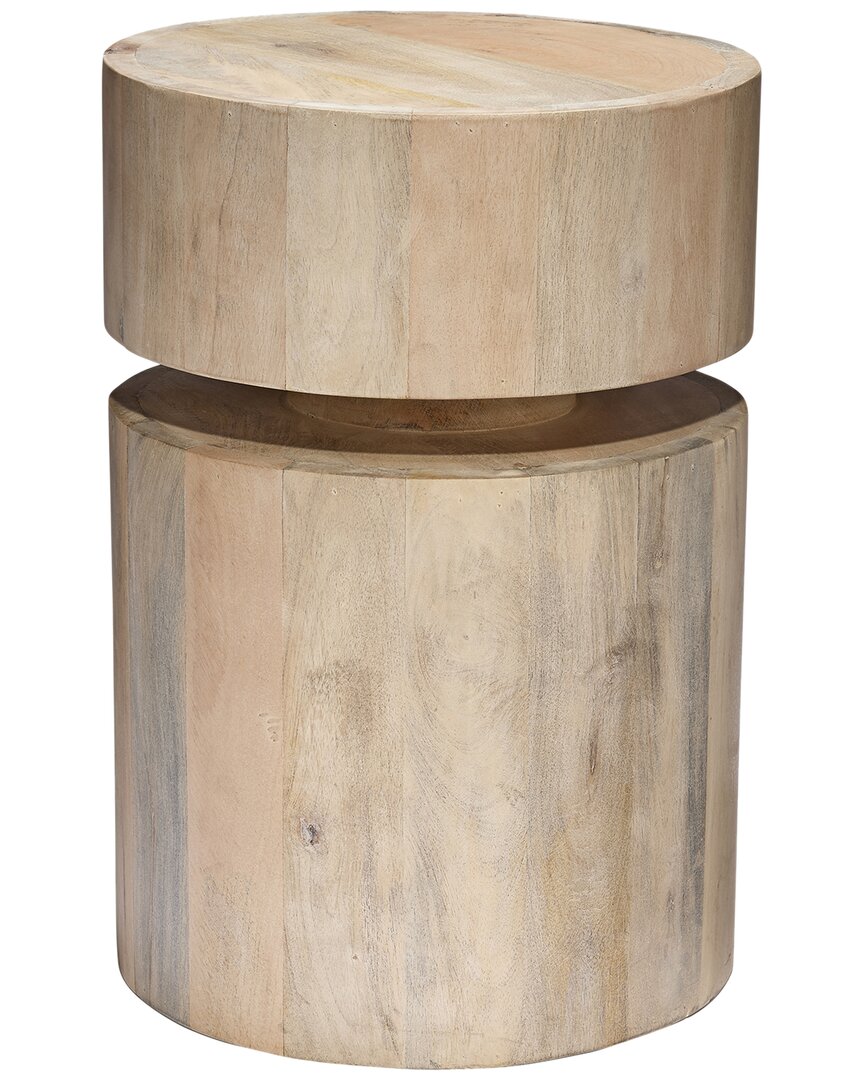 Jamie Young Dylan Wooden Round Side Table In White
