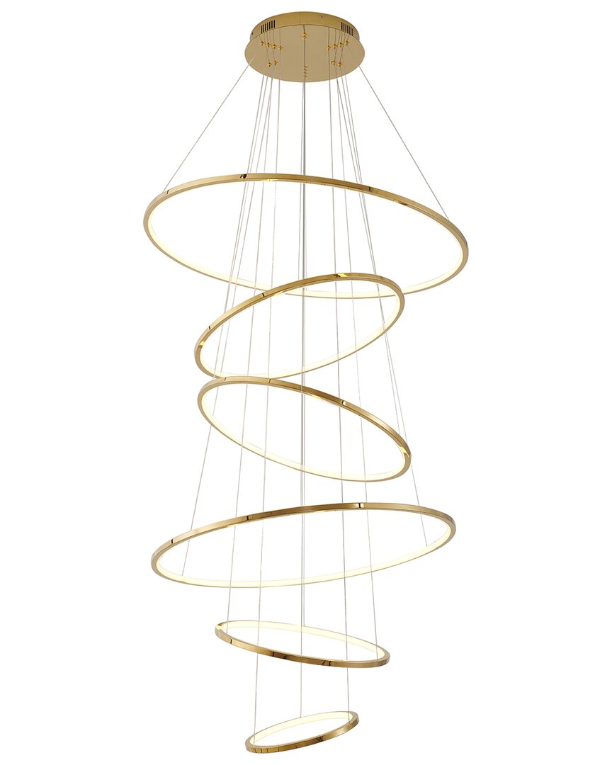 Bethel International 6-light Aluminum Led Chandelier With Acrylic Diffusers
