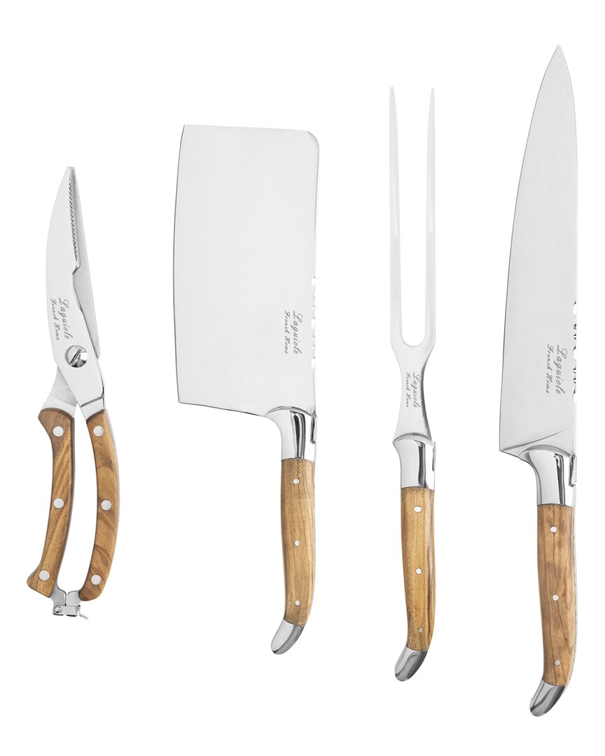 Shop French Home 4pc Laguiole Professional Chef Knife Set With Olive Wood Handles