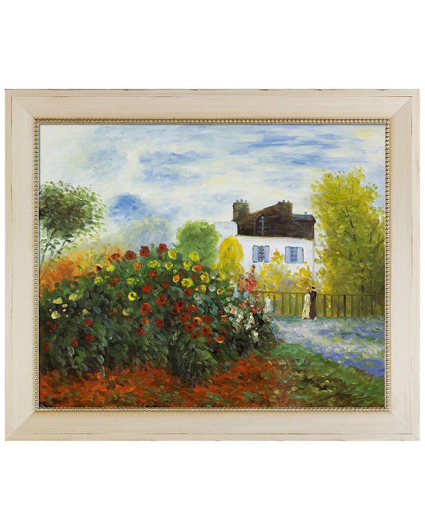 Overstock Art La Pastiche The Garden Of Monet At Argenteuil, 1873 Framed Wall Art By Claude Monet In Multicolor