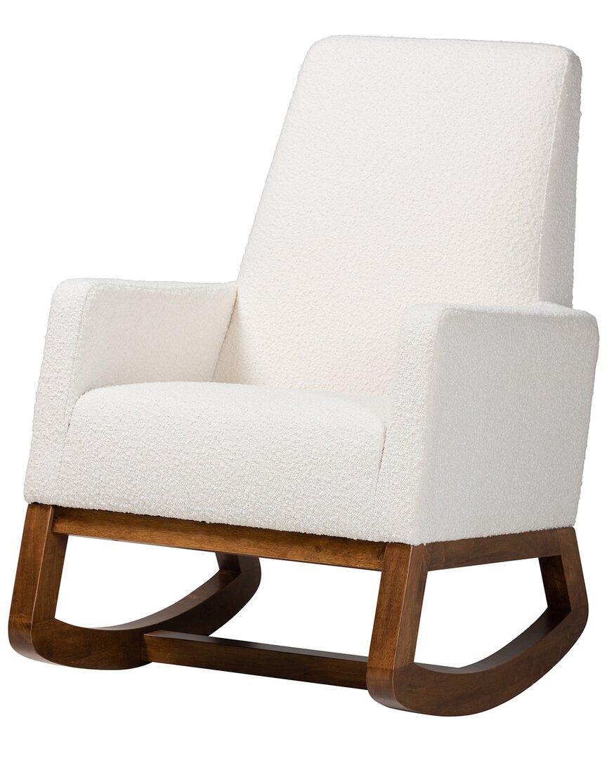 Baxton Studio Yashiya Mid-century Modern Upholstered Rocking Chair