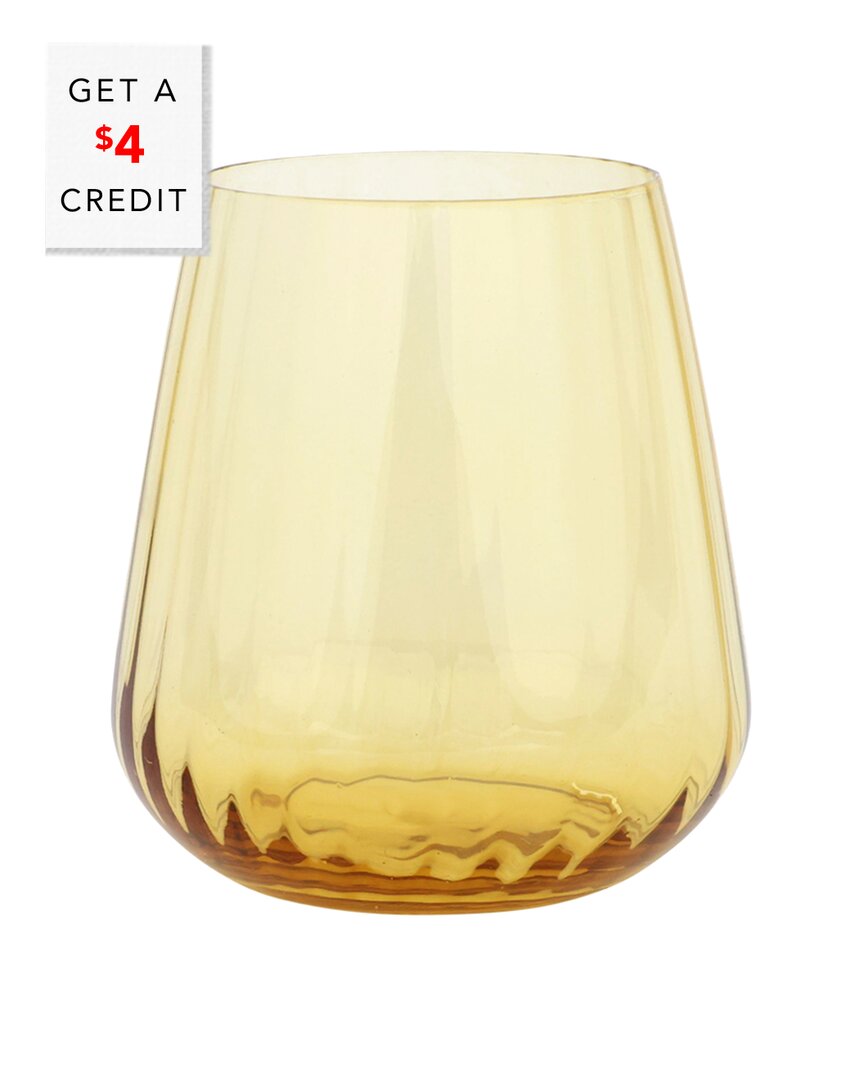 Vietri Francesca Double Old Fashioned Glass In Yellow