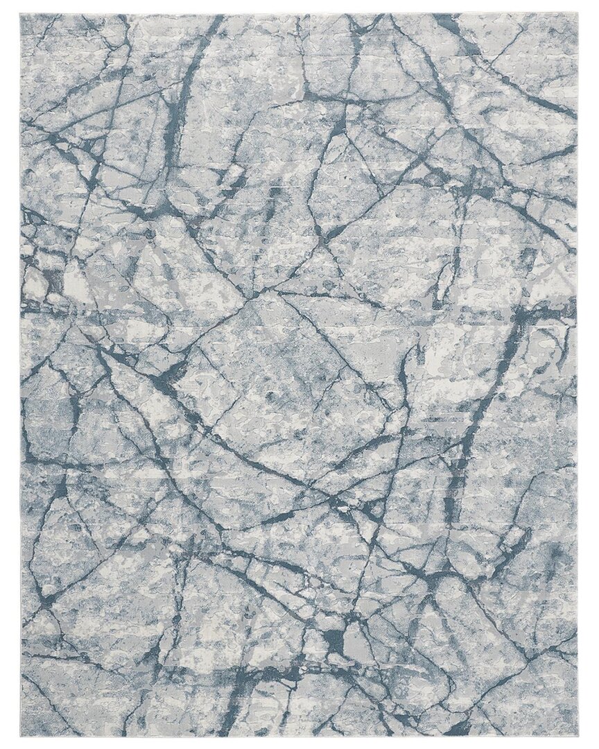 Shop Verlaine Halton Contemporary Marble Accent Rug In Teal