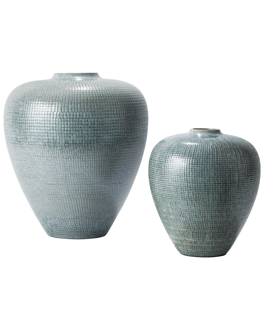 Global Views Check Bulbous Vase Large