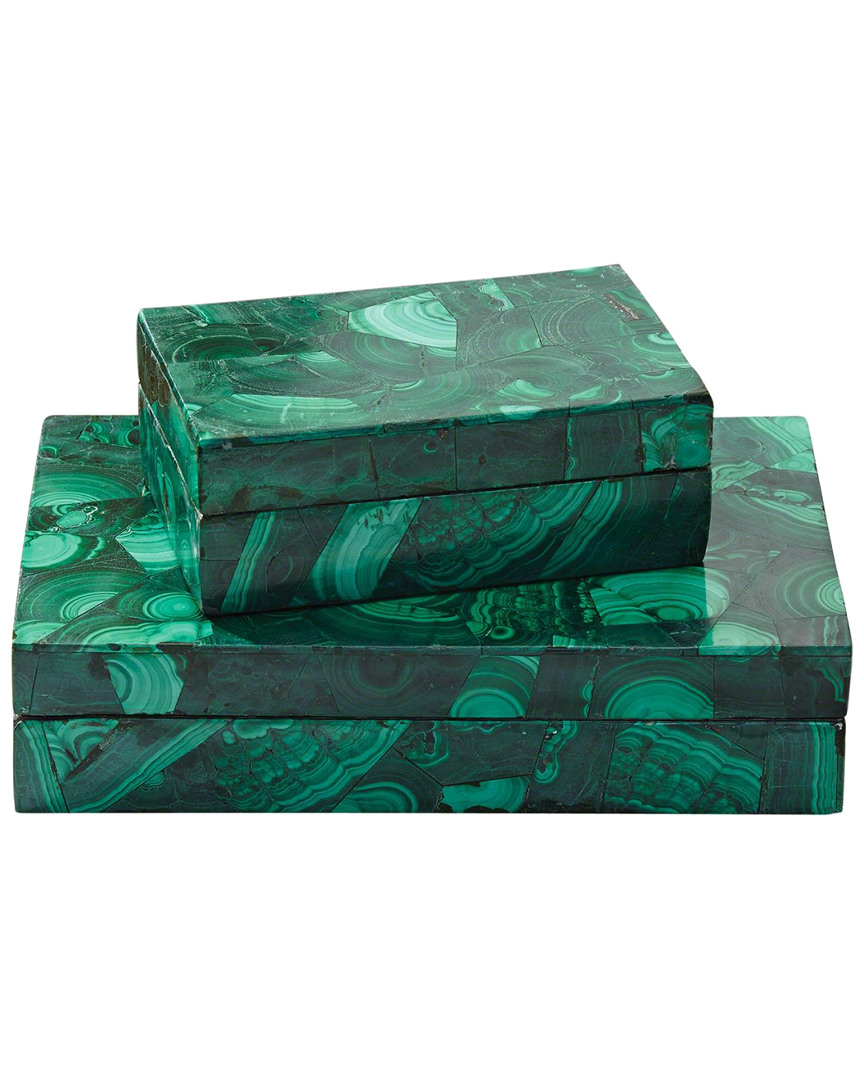 Global Views Malachite Stone Box