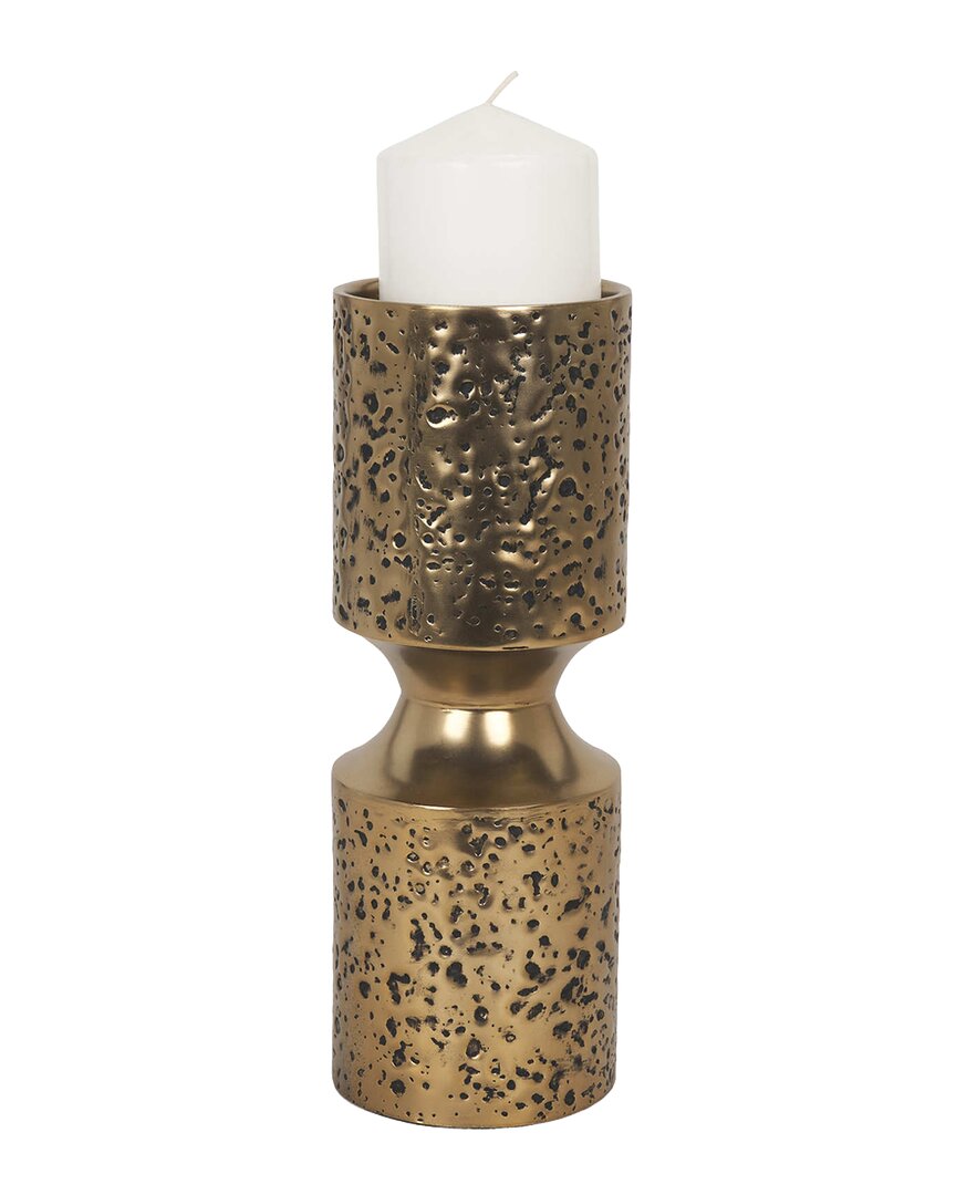 Mercana Akira Small Hammered Metal Pillar Candle Holder