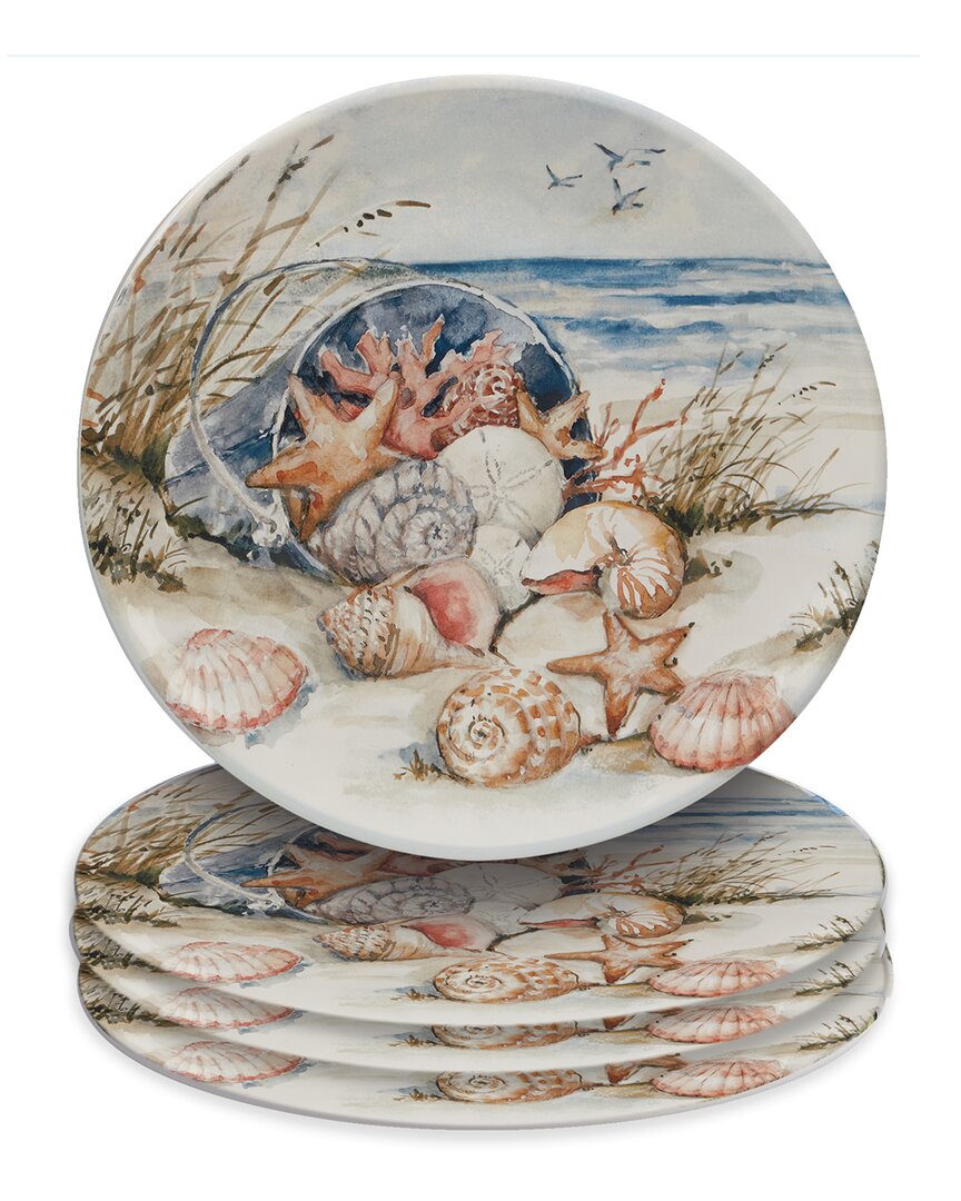 Certified International Coastal Landscape Set Of 4 Dinner Plate 11"